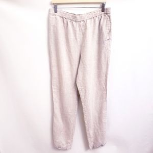 Soft Surroundings Tan 100% Linen Pull On Relaxed Pants, Size TL